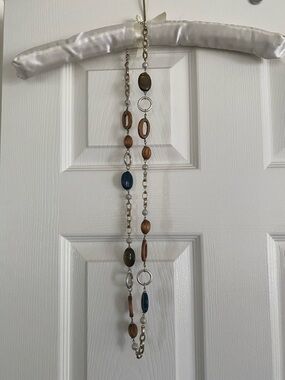 Lia Sophia Brown and Blue Beaded Long Necklace